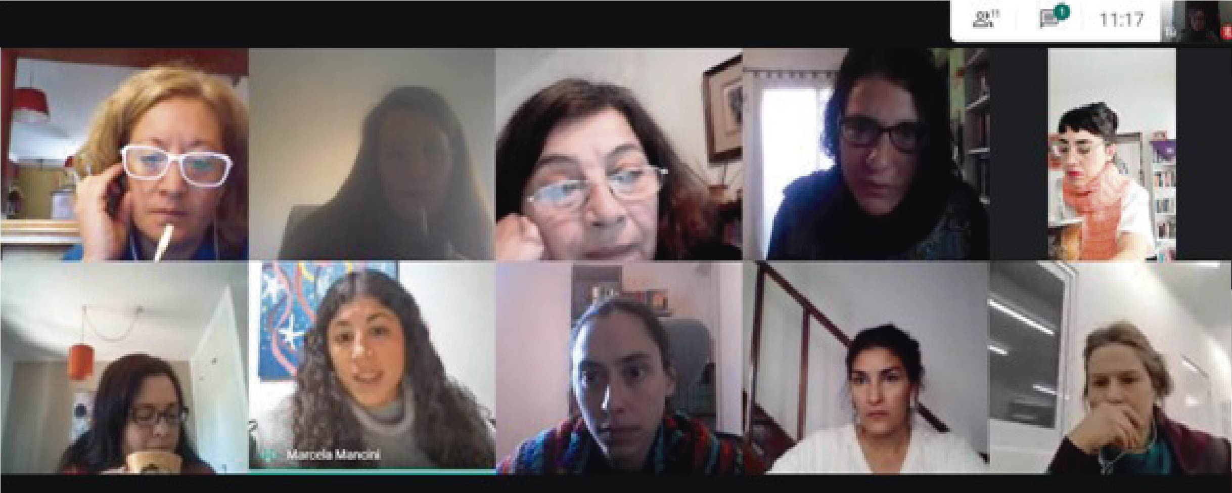 Imagen de una reunión virtual donde estuvieron presentes referentes de las universidades que integran el CPRES de la Región Centro
