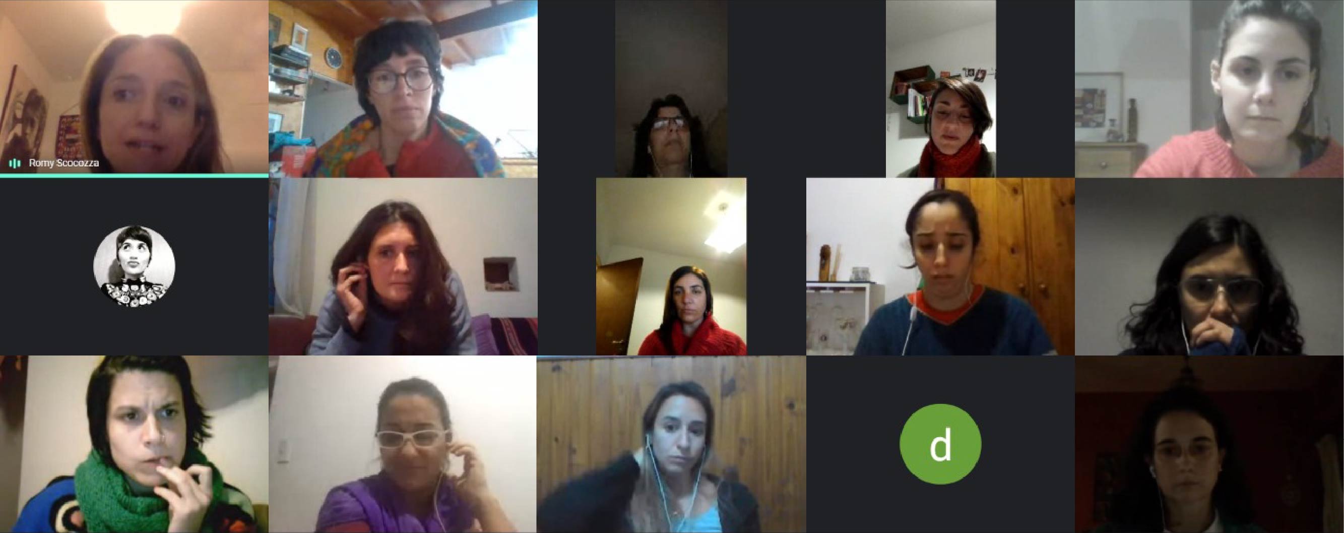Foto de la reunión virtual donde participaron referentes de Plan de Acciones en la UNC