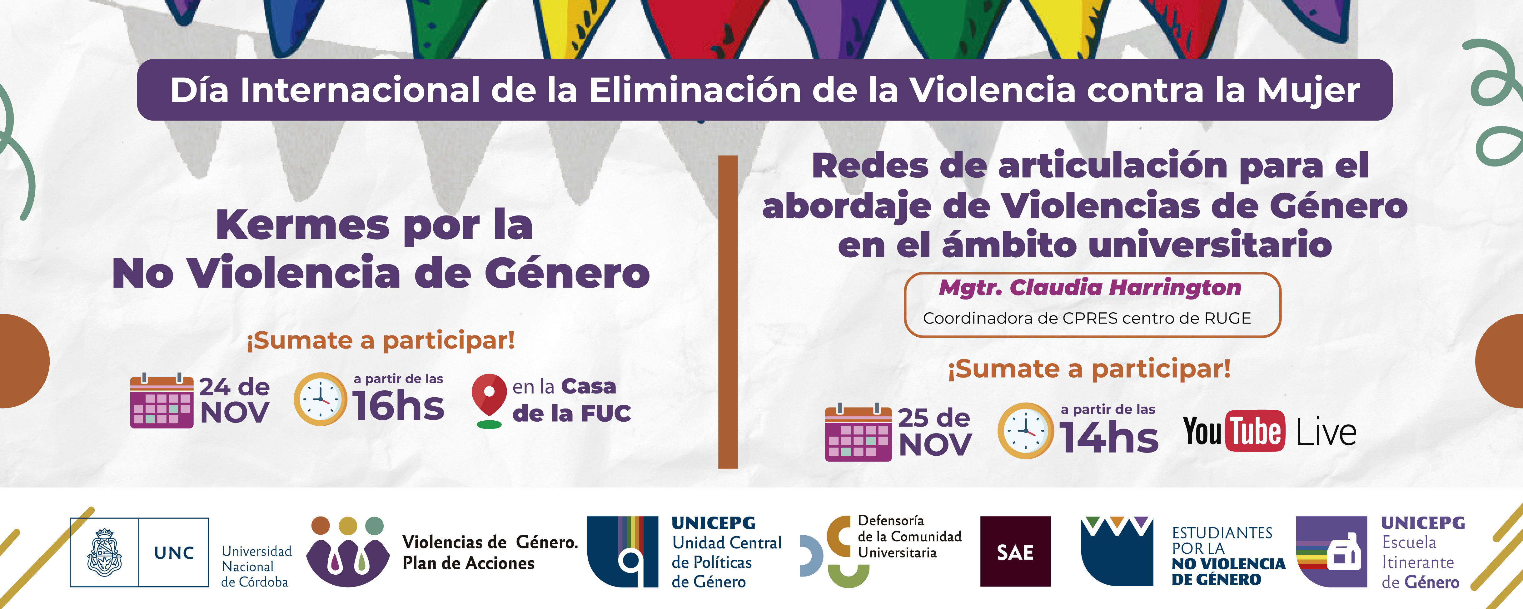 Actividades en el marco del 25 de noviembre impulsadas por el Plan de Acciones y la UNICEG